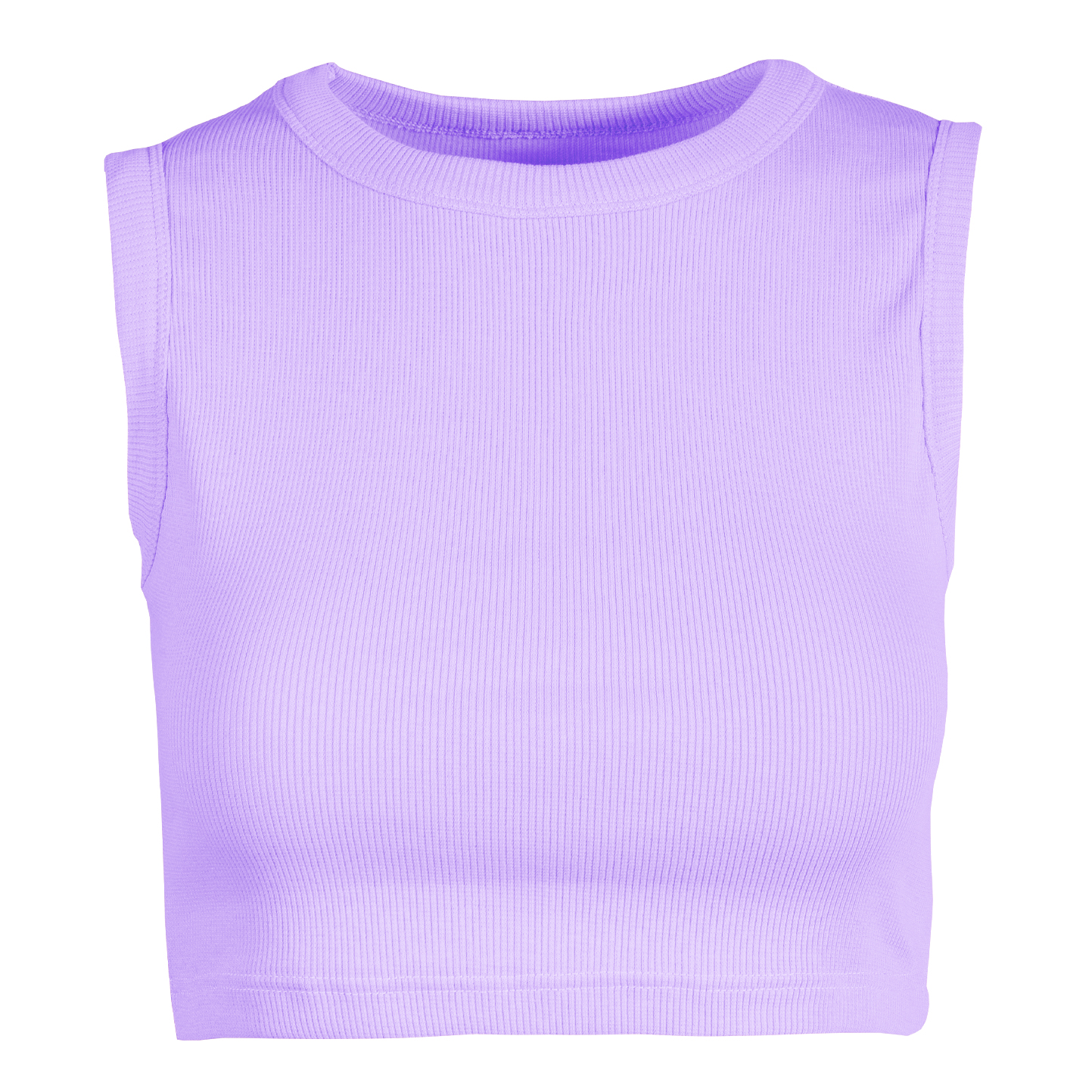 Canottiera crop donna in costina stretch - LI - Lilla