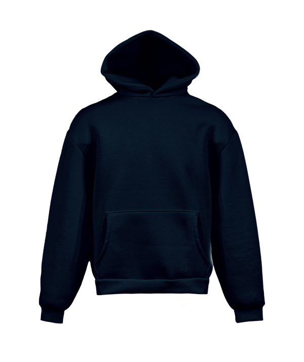 Felpa soft boxy con cappuccio - NY - Blu Navy