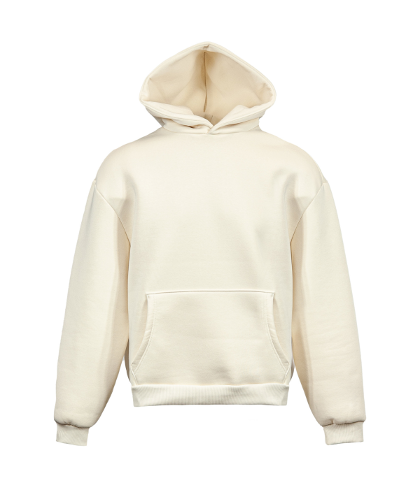 Felpa soft boxy con cappuccio - 38 - Crema