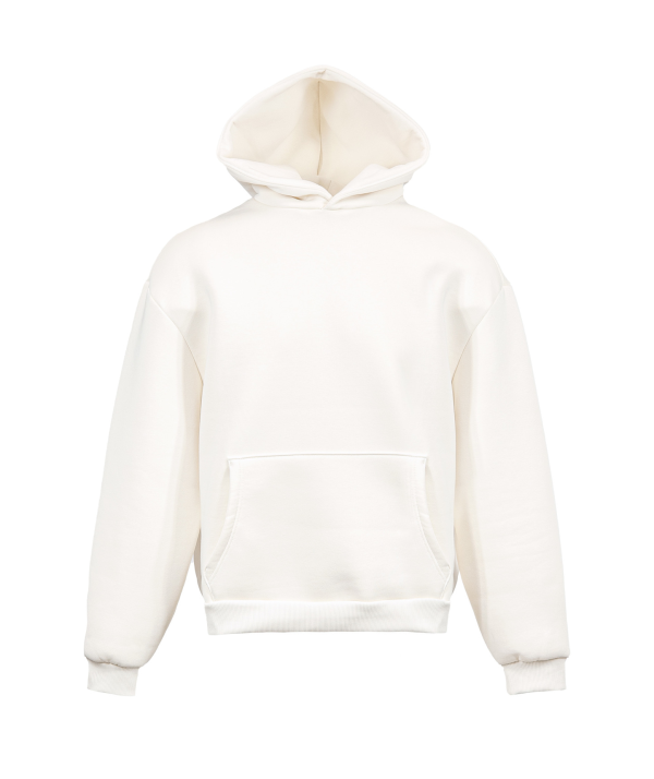 Felpa soft boxy con cappuccio - 98 - Bianco Panna