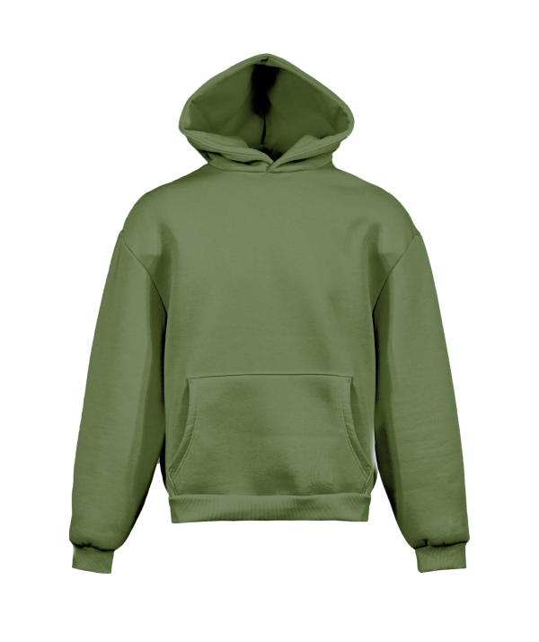 Felpa soft boxy con cappuccio - OL - Oliva XXS
