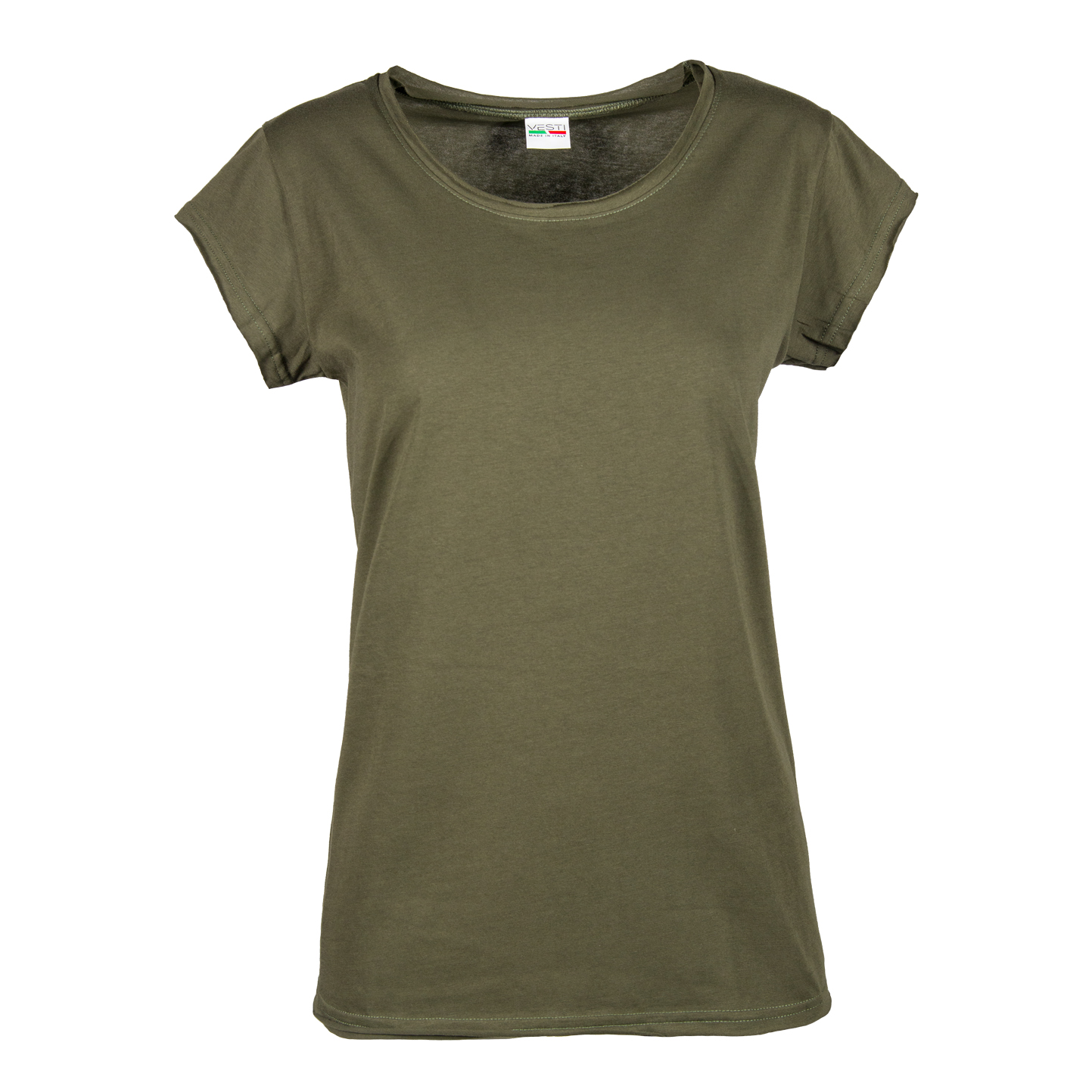 Maglia Donna Fiammata M/C T/V 100% Cot. 145 gr/m2 Antracite XS - BS - Verde Militare XS
