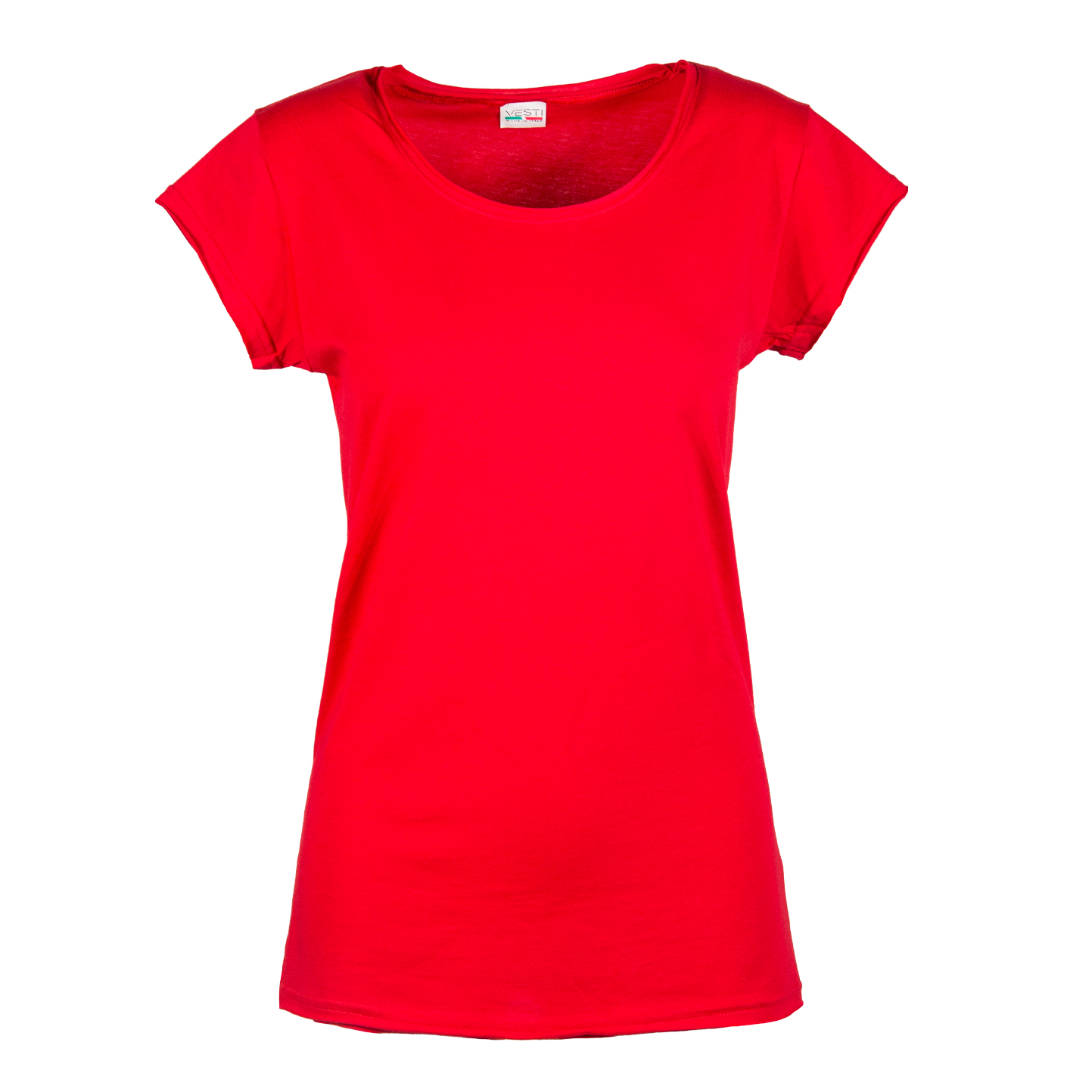 Maglia Donna C/T M/C T/V 100% Cot. 140 gr/m2 Grigio Melange S - RO - Rosso XS