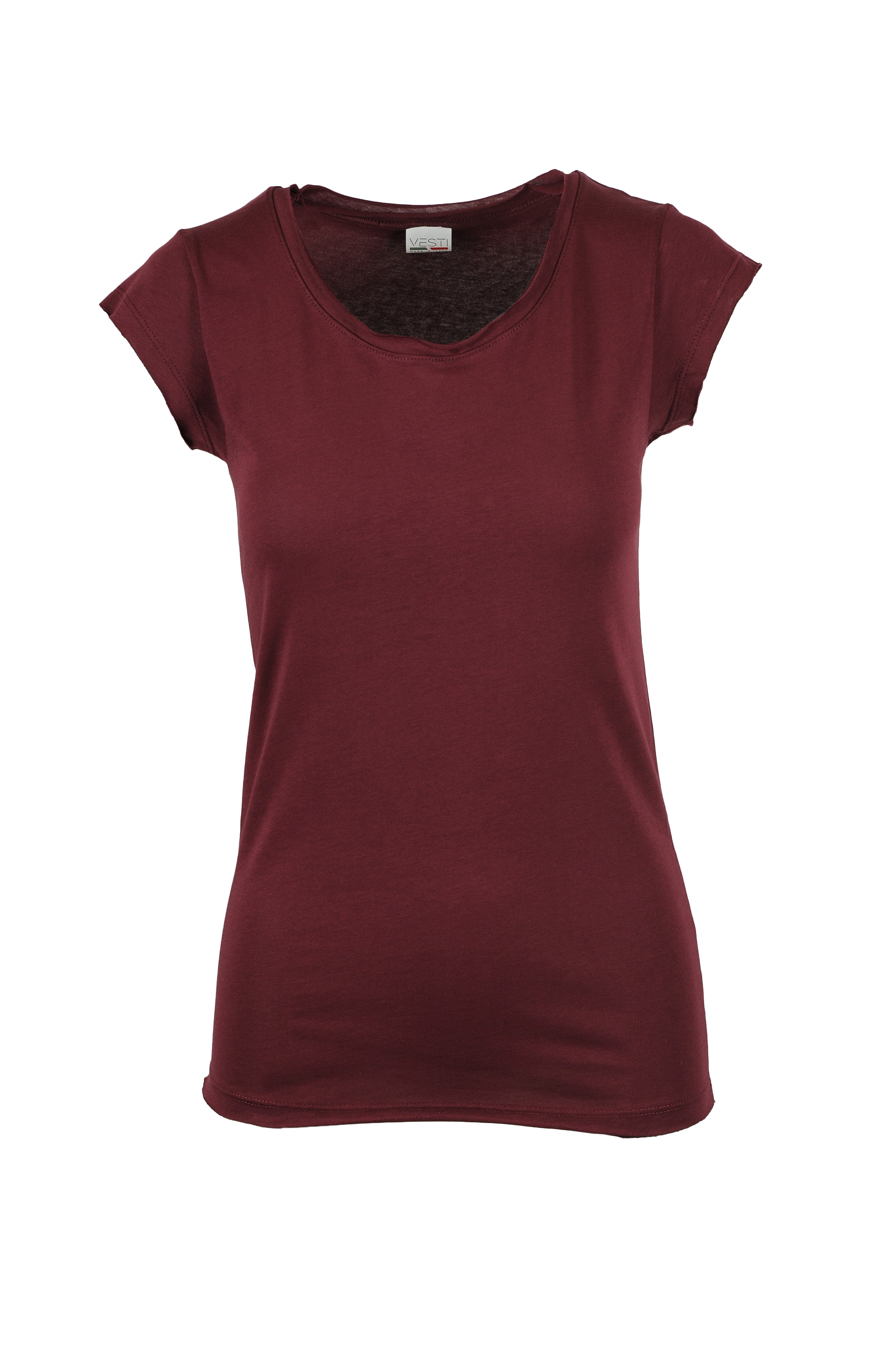 Maglia Donna C/T M/C T/V 100% Cot. 140 gr/m2 Grigio Melange S - BX - Bordeaux S