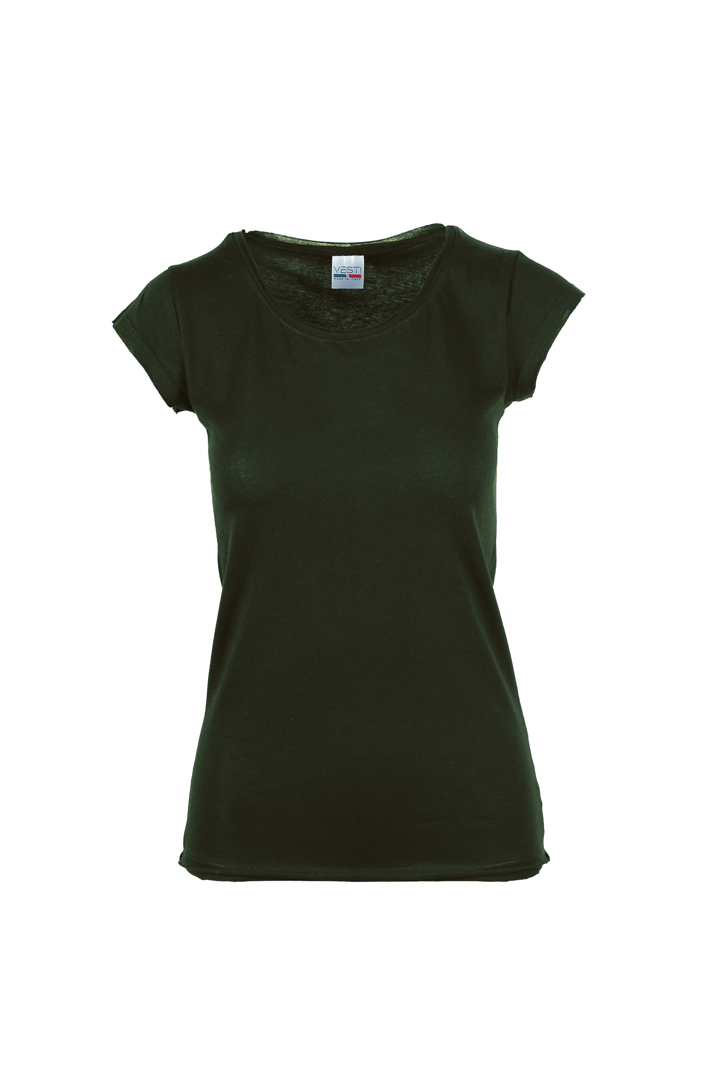 Maglia Donna C/T M/C T/V 100% Cot. 140 gr/m2 Grigio Melange S - BS - Verde Militare XS