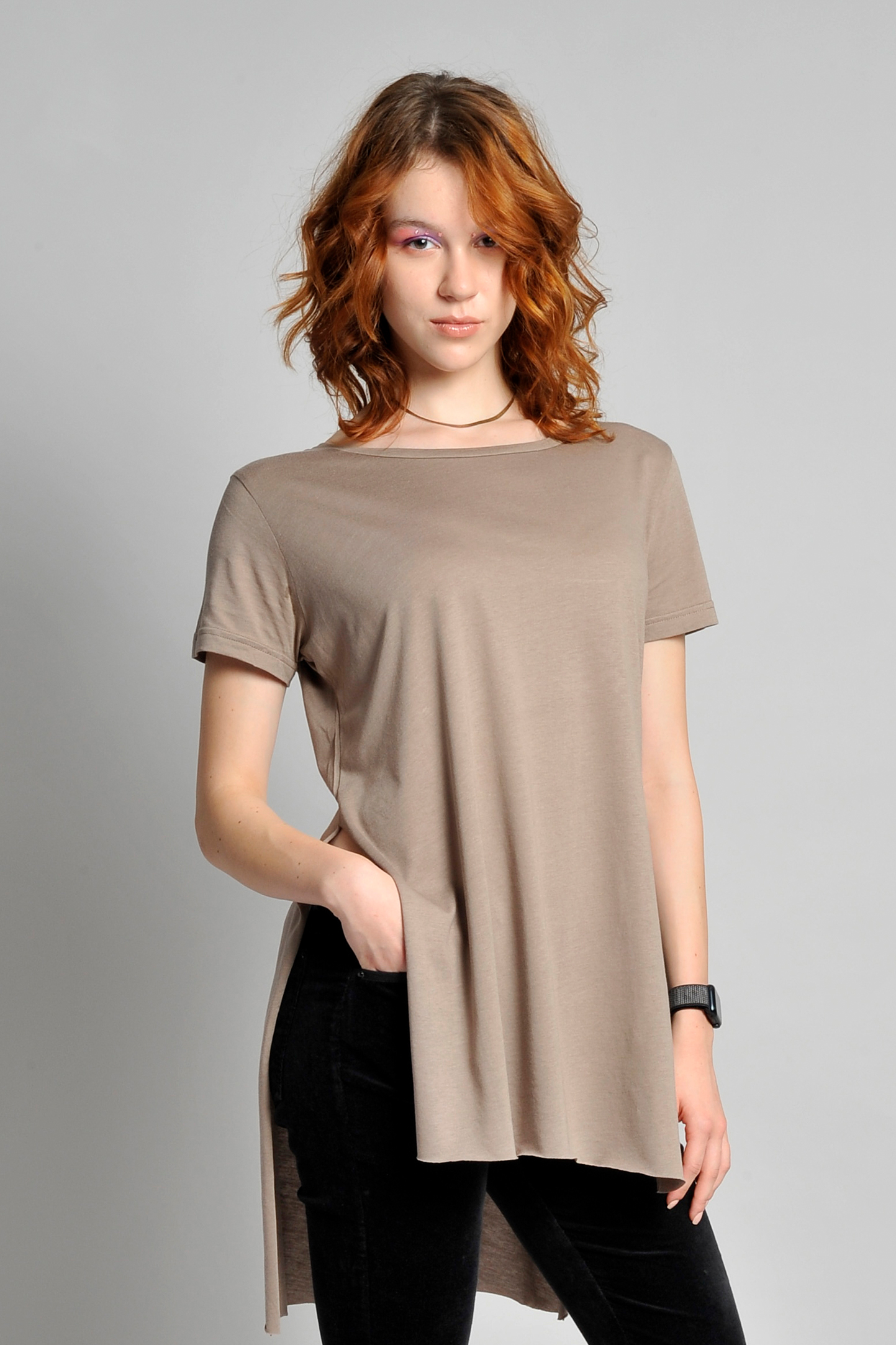 Maglia Donna Modal C/T M/C 50/50% Cot/Mod 110 gr/m Nero S
