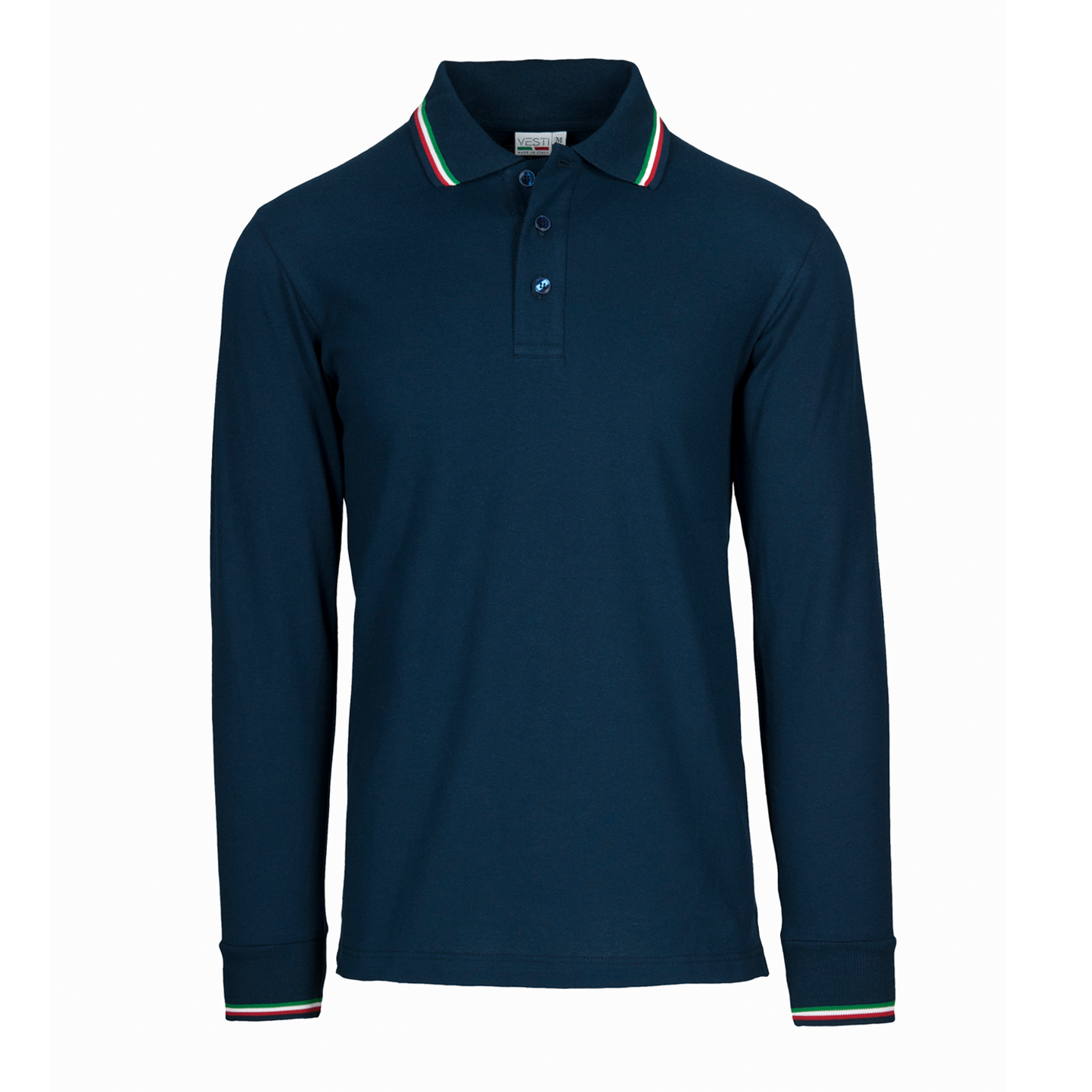 Polo Piquè M/L 50/50% Cot/Cot.Ric. 180 gr/m2 Nero ECO XS - 18E - Blu ECO XS