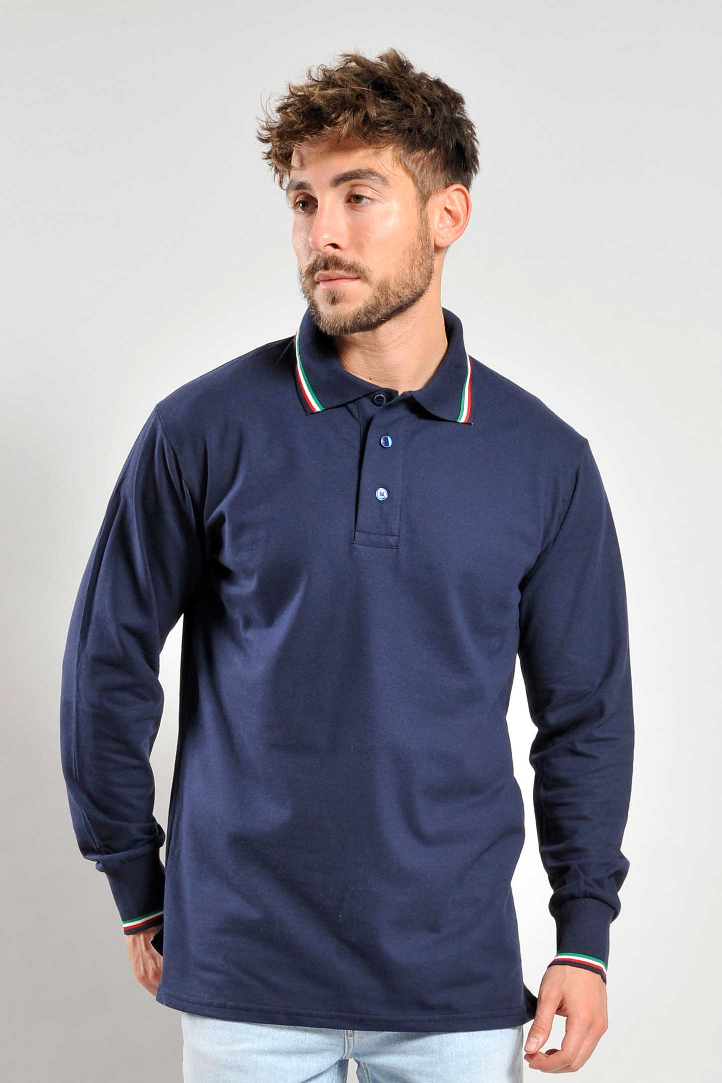 Polo Piquè M/L 50/50% Cot/Cot.Ric. 180 gr/m2 Nero ECO XS
