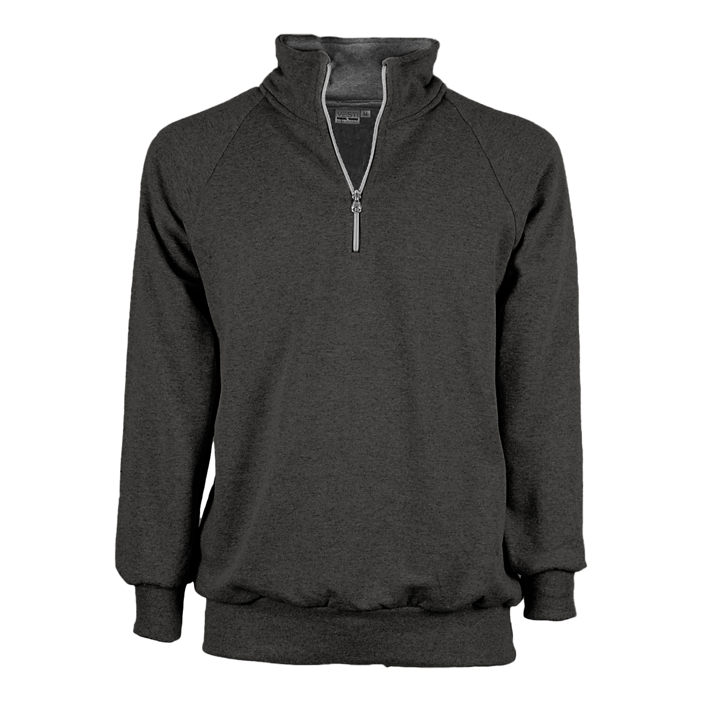 Felpa Unisex Collo Zip 70/30% Cot/Pol 280 gr/m2 Nero XS - 6MA - Antracite Melange