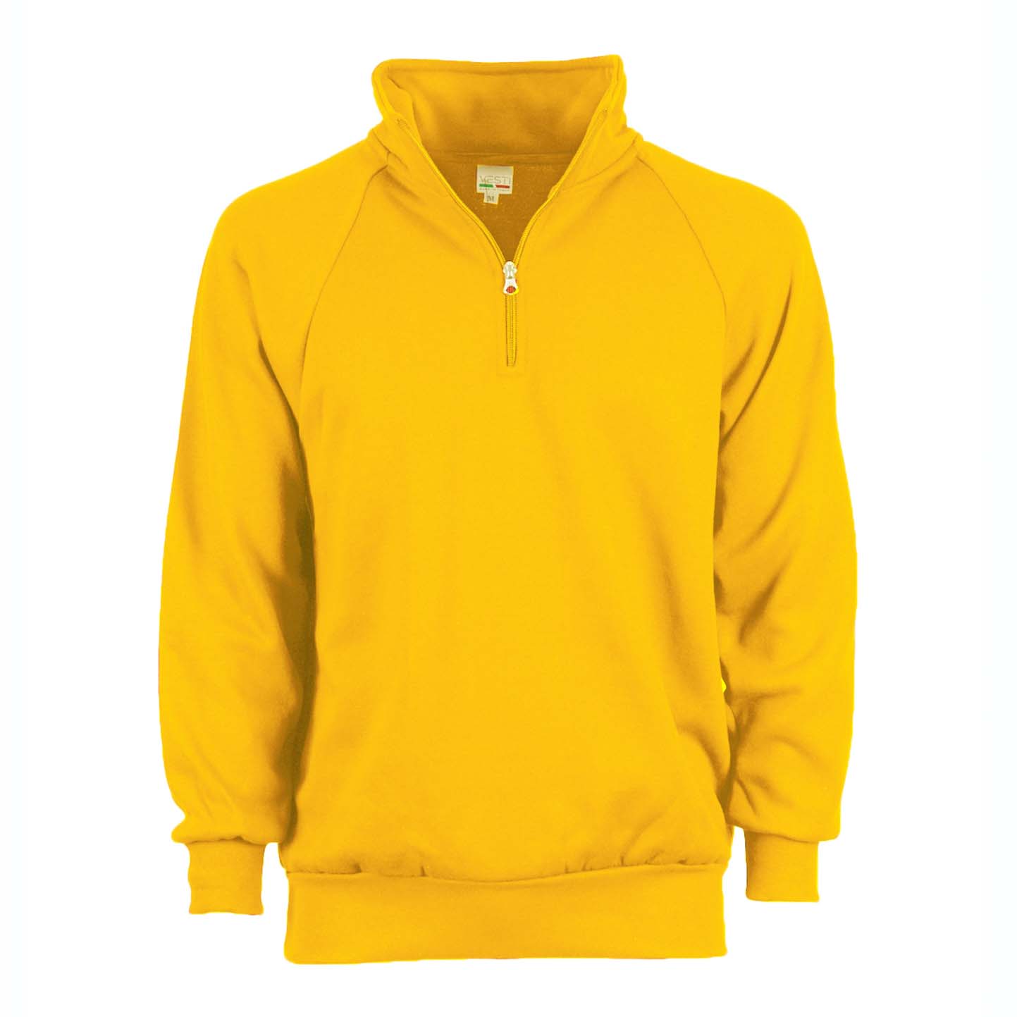 Felpa Unisex Collo Zip 70/30% Cot/Pol 280 gr/m2 Nero XS - 96 - Giallo