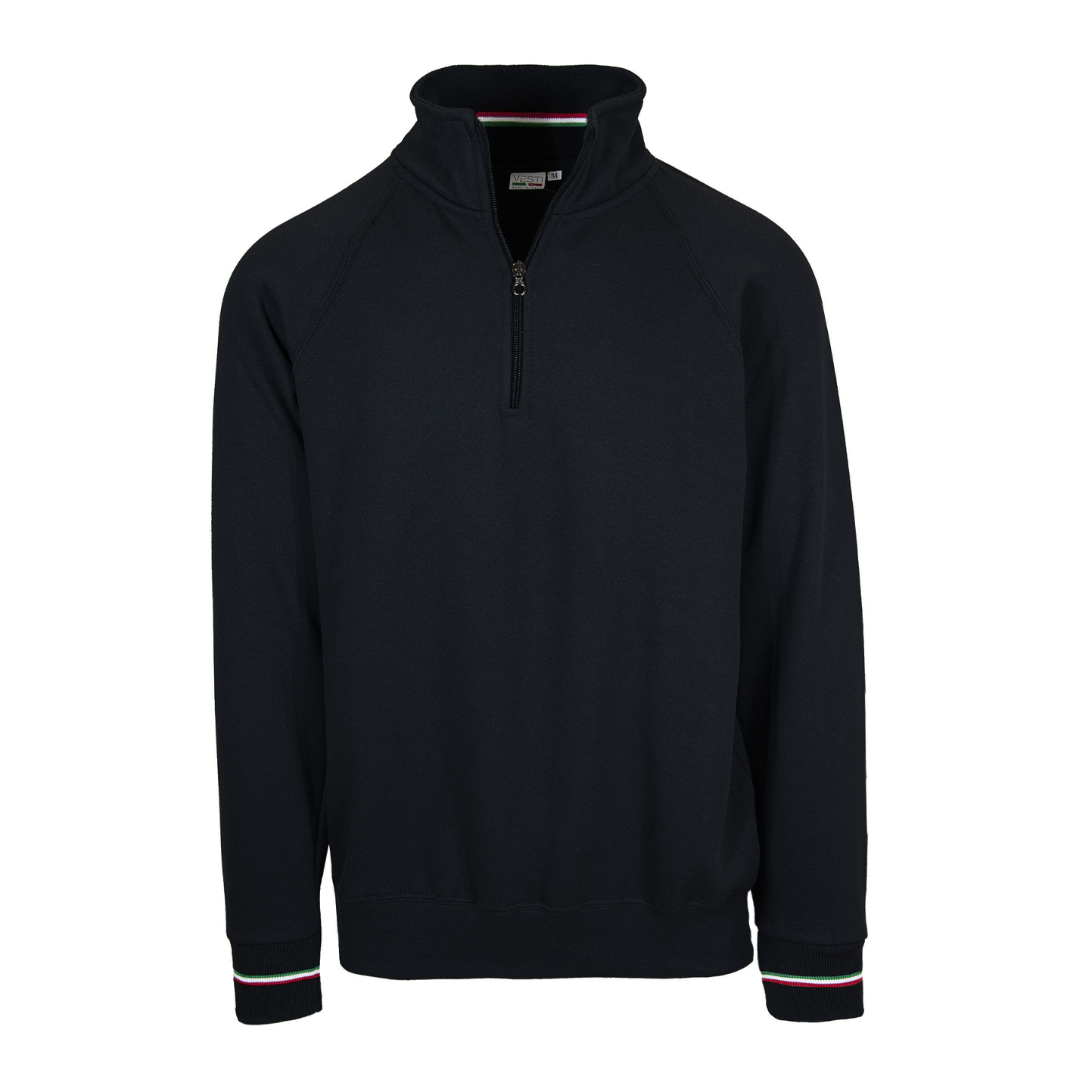 Italy Felpa Collo Zip 50/50% Cot/Pol Ric 280 gr/m2 Nero ECO XS - 12E - Nero ECO XS