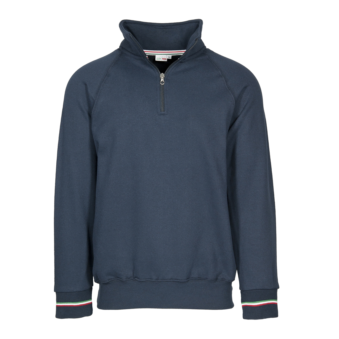 Italy Felpa Collo Zip 50/50% Cot/Pol Ric 280 gr/m2 Nero ECO XS - 18E - Blu ECO XS