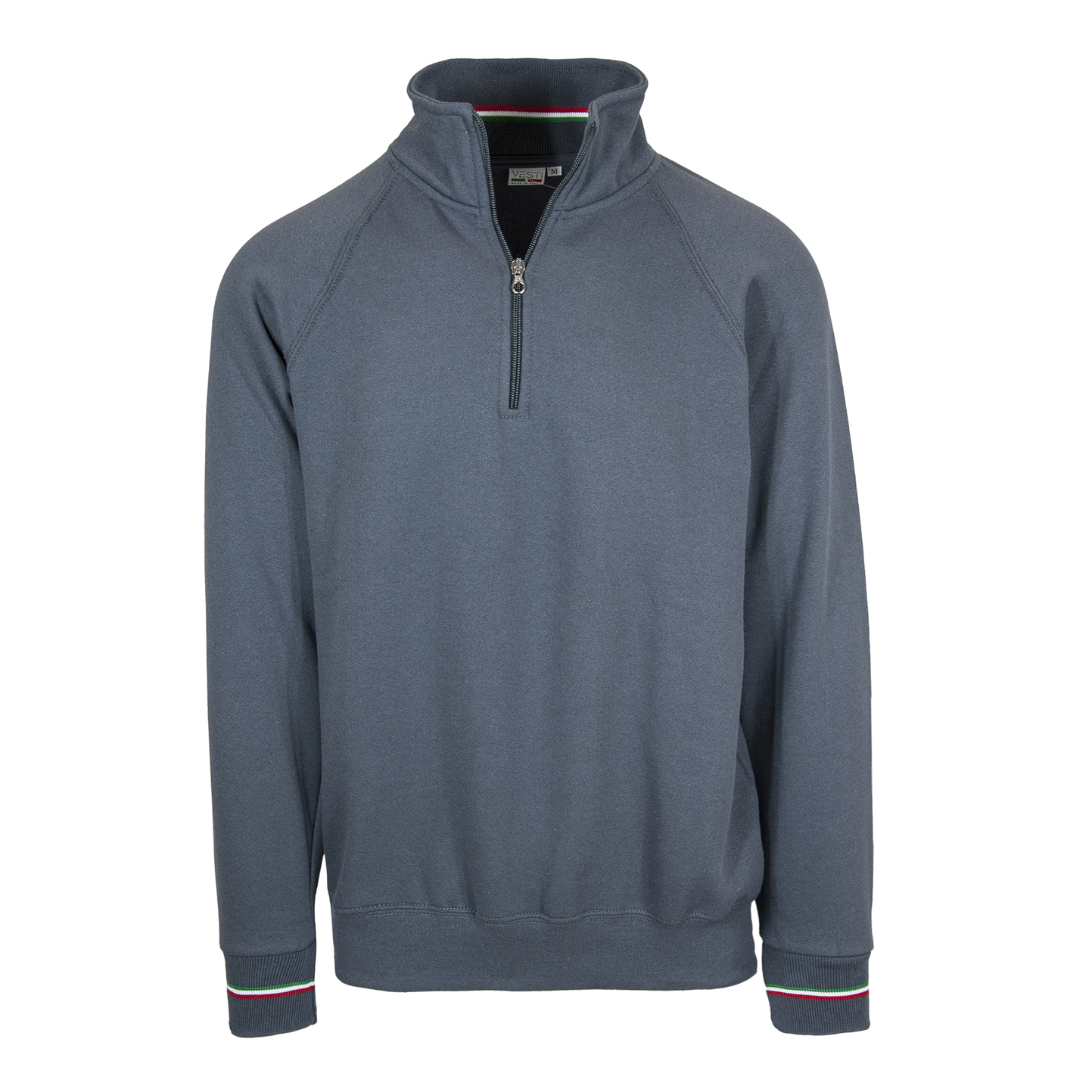 Italy Felpa Collo Zip 50/50% Cot/Pol Ric 280 gr/m2 Nero ECO XS - 22E - Piombo ECO XS
