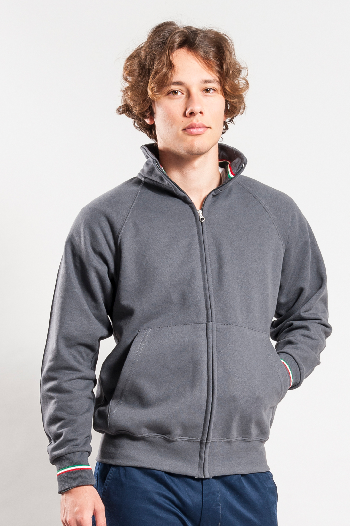 Jacket Tricol. Felpa Zip Lunga 50/50% Cot/Pol 280g Nero ECO XS
