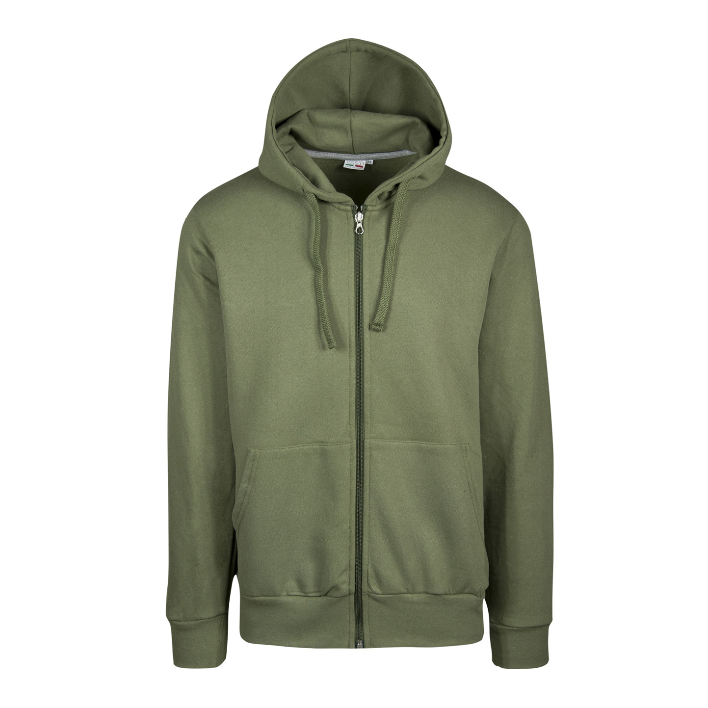 Felpa Cappuccio Zip 70/30% Cot/Pol 280 gr/m2 Nero XS - 23 - Militare XS