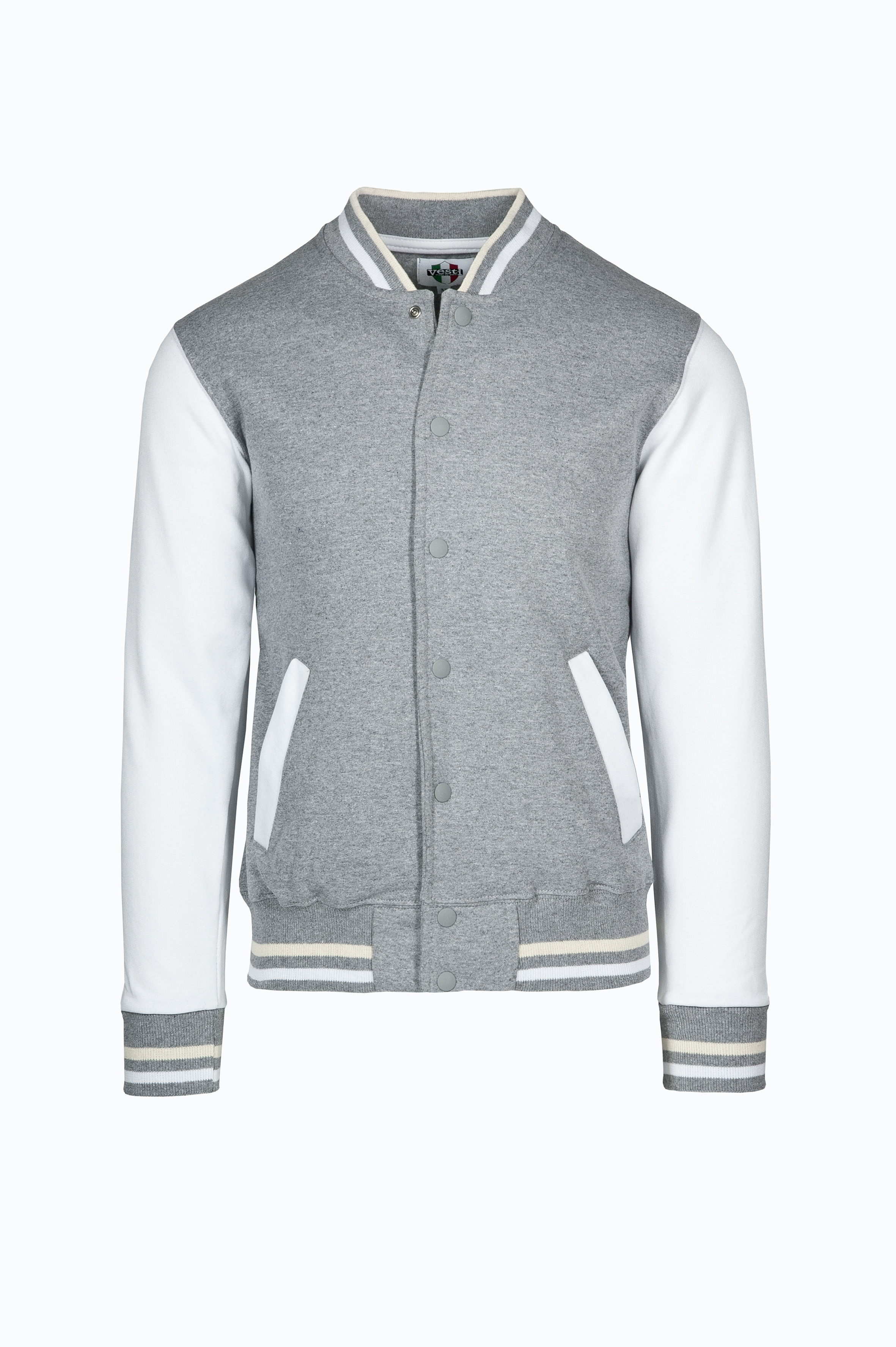 Jacket Bomber Bicolore 70/30% Cot/Pol 300 gr/m2 Nero/Cenere S - 7599 - Cenere/Bianco S 5/6 anni
