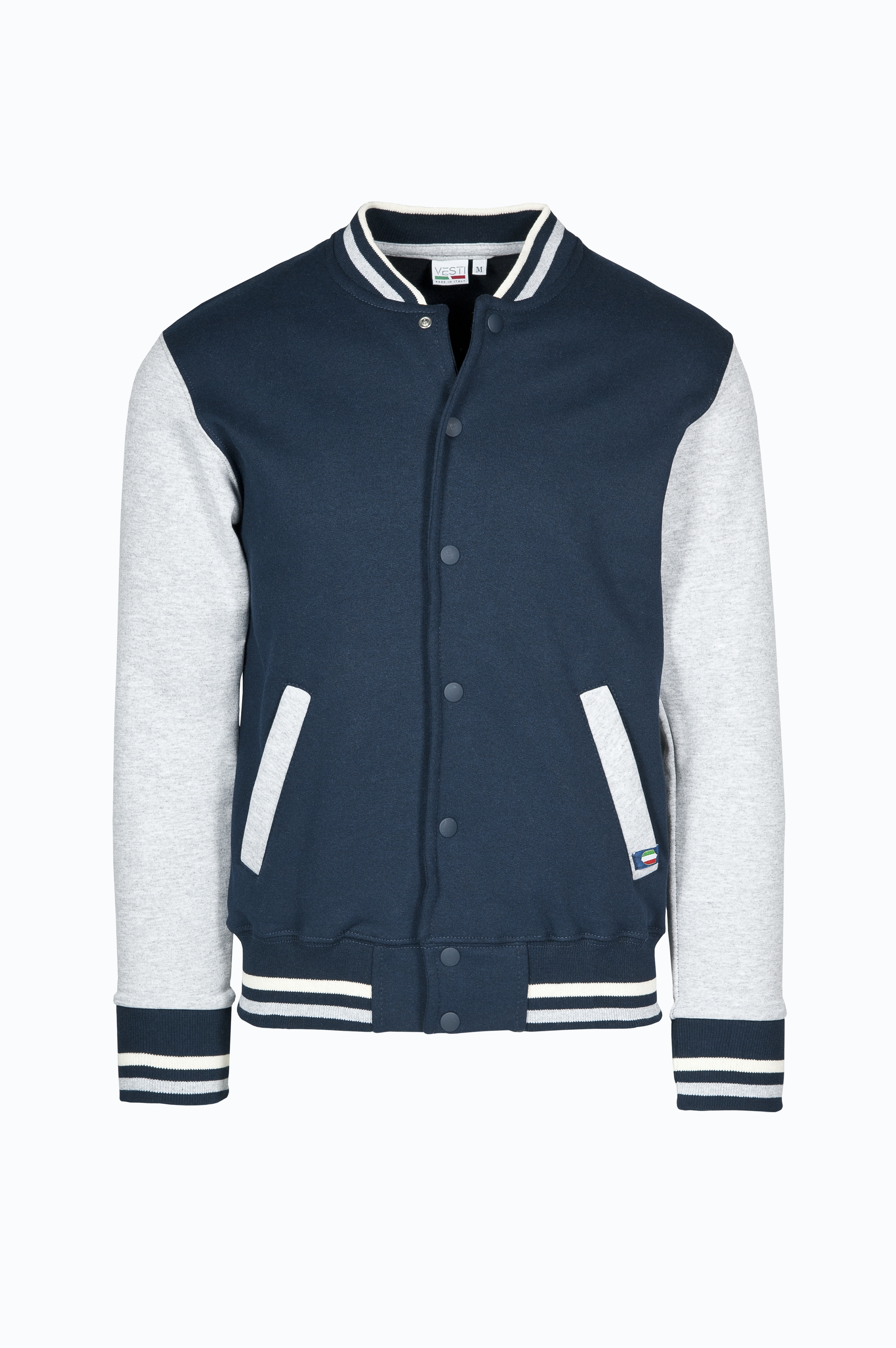 Jacket Bomber Bicolore 70/30% Cot/Pol 300 gr/m2 Nero/Cenere S - 1836 - Blu/Grigio S 5/6 anni
