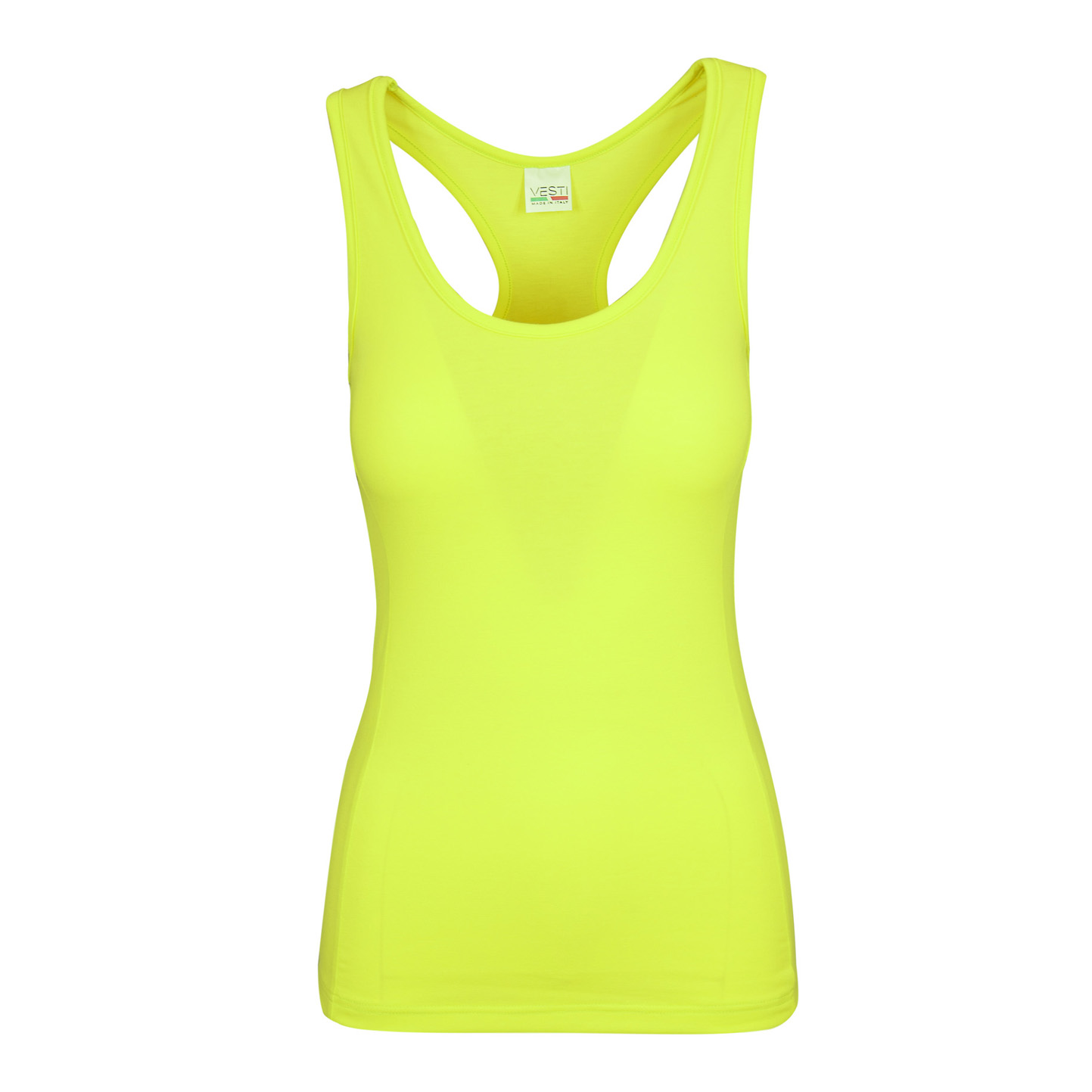 Canottiera Fit Donna Racerback 90/10% Cot/Ela 170g Grigio Melange XS - YF - Giallo Fluo XS