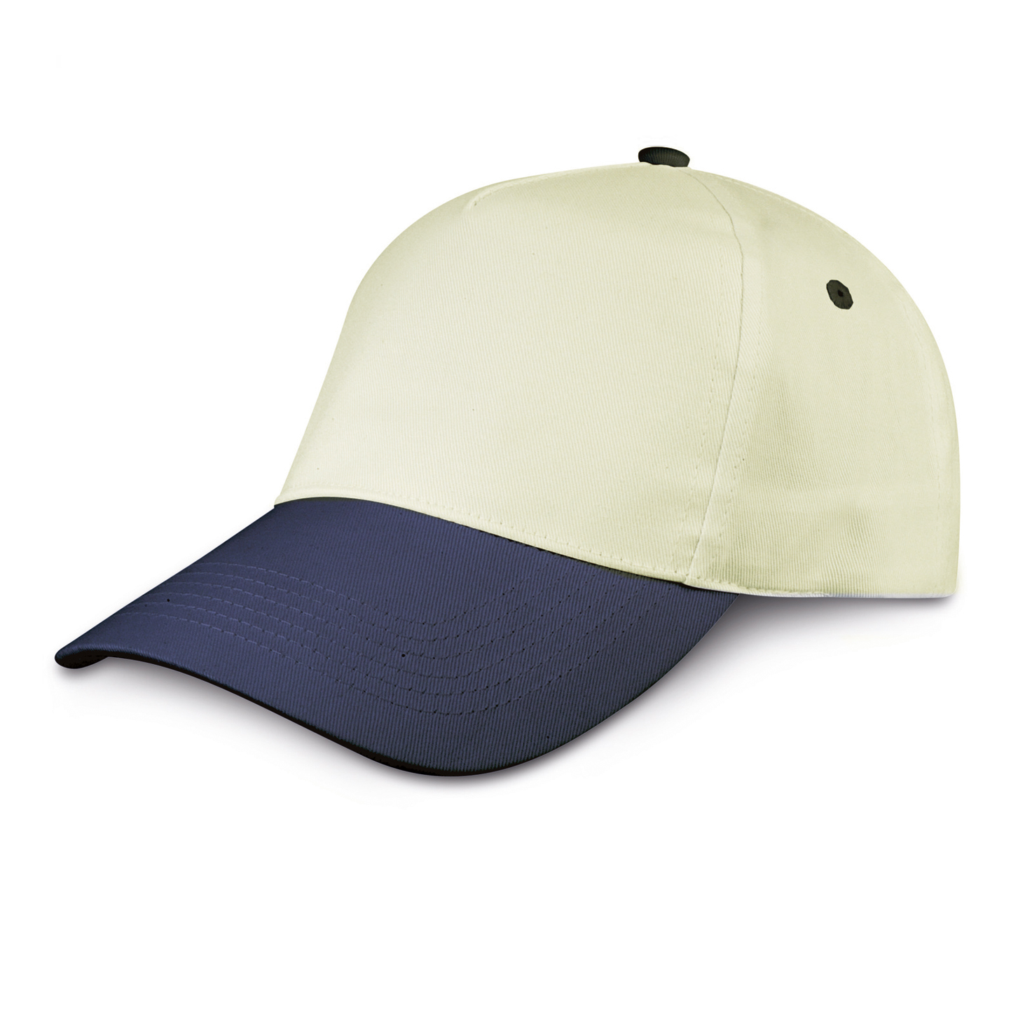 Baseball Cap 5/Pannelli 100% Cotone Azure - NN - Natural/Navy