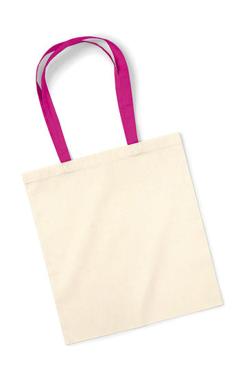 Bag for Life - Contrast Handles - 057 - NATURAL-FUCHSIA