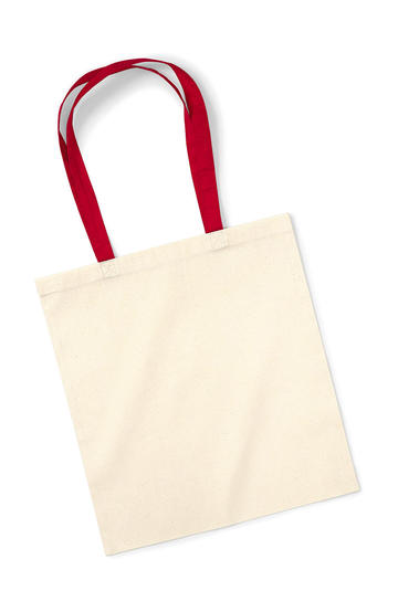 Bag for Life - Contrast Handles - 065 - NATURAL-CLASSIC RED