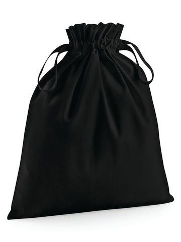Organic Cotton Draw Cord Bag - BLK - black