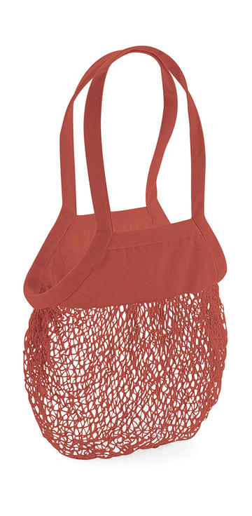 Organic Cotton Mesh Grocery Bag - RUS - orange rust
