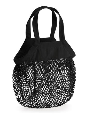 Organic Cotton Mini Mesh Grocery Bag - BLK - black