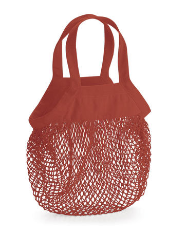 Organic Cotton Mini Mesh Grocery Bag - RUS - orange rust