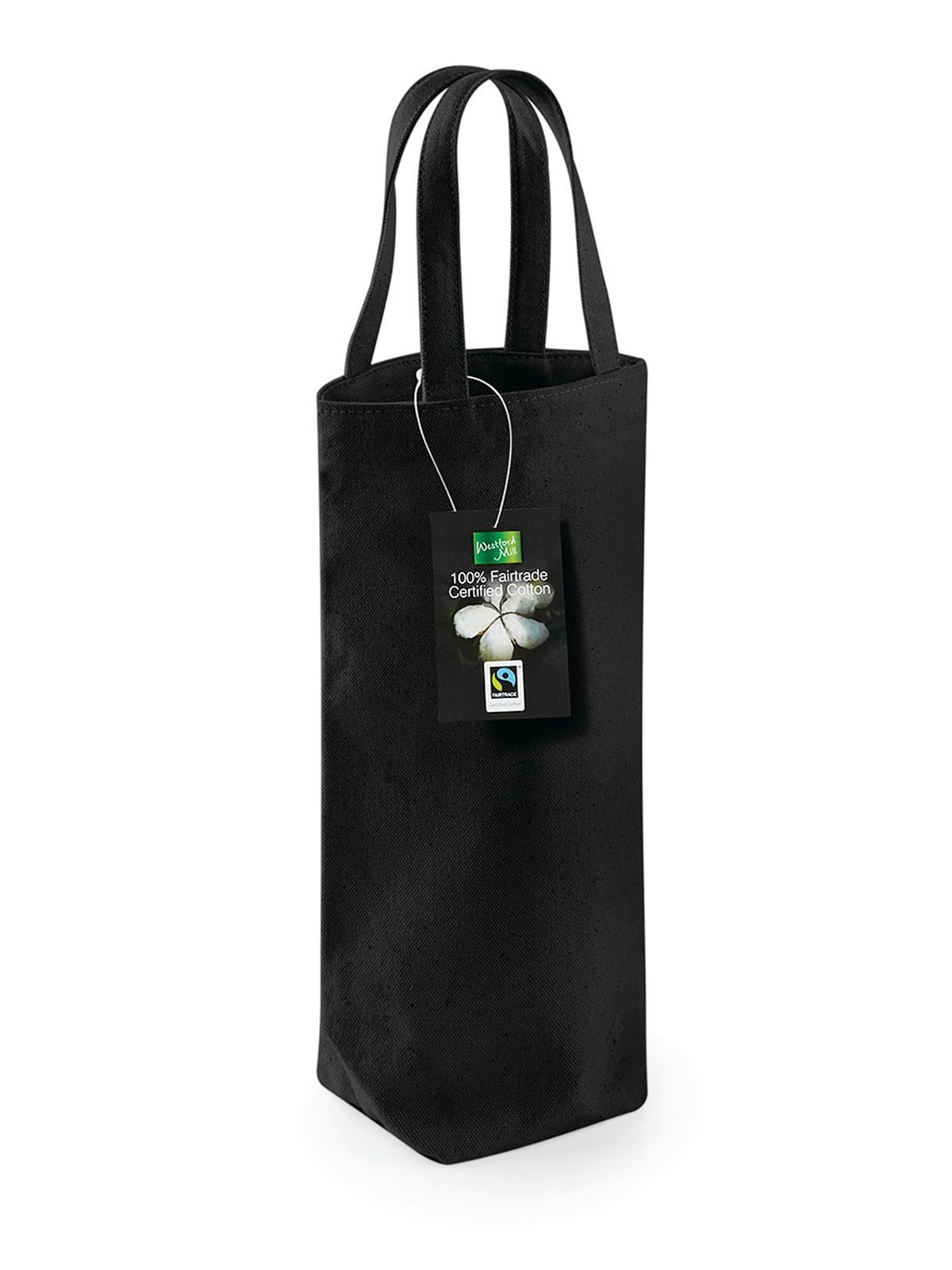 Fairtrade Cotton Bottle Bag - BLK - Black