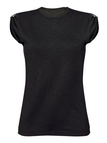 Women's Slub T-shirt - BK - Black