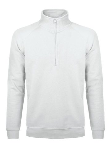 Raglan Zip neck sweat - WH - White