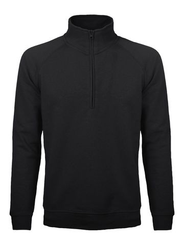Raglan Zip neck sweat - BK - Black