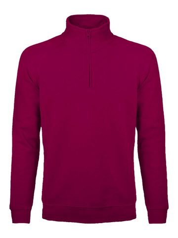 Raglan Zip neck sweat - BU - BURGUNDY