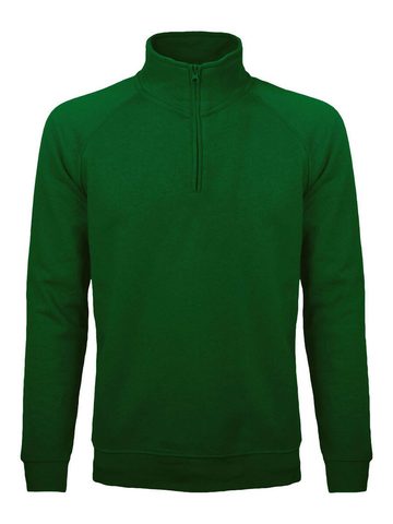 Raglan Zip neck sweat - FG - FOREST GREEN