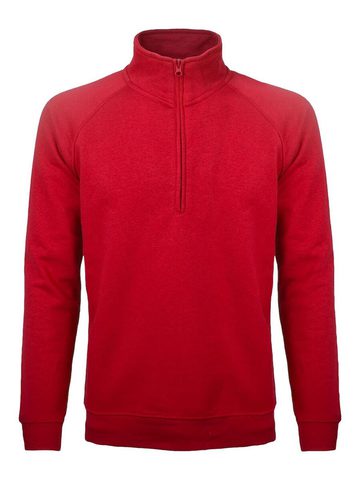 Raglan Zip neck sweat - RD-RED