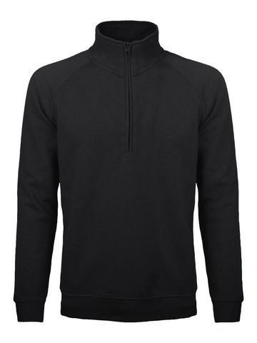 French terry jacket mezza Zip - BK - Black