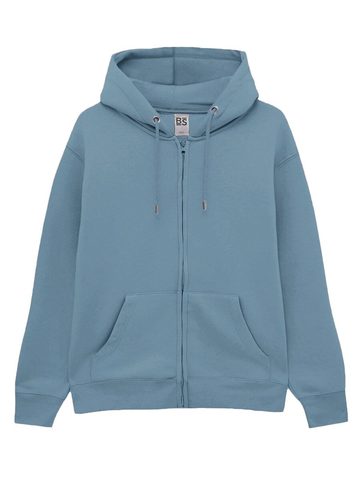 Terry hooded zip - MB - MINERAL BLUE