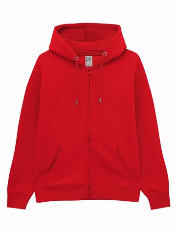 Terry hooded zip - RD-RED