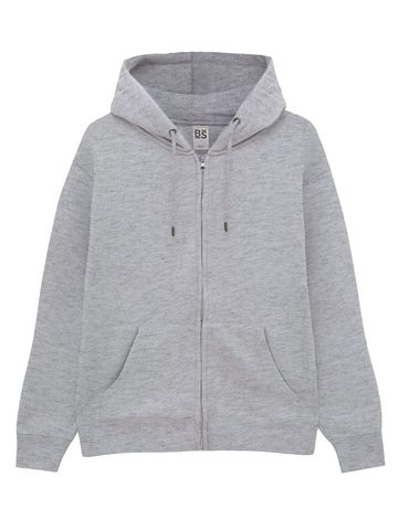 Terry hooded zip - GY-GREY HEATHER