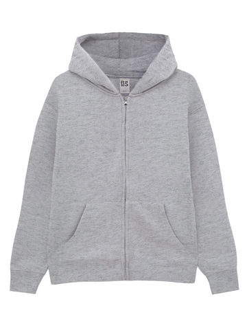 Kids terry hooded zip - GY-GREY HEATHER