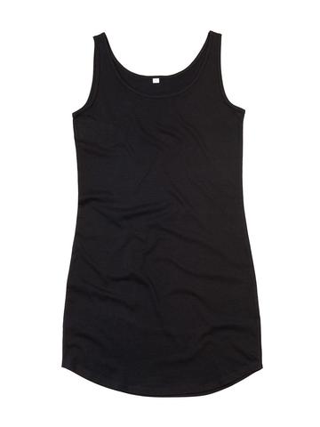 Women's Curved Vest Dress - BK - black 