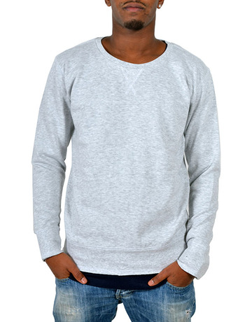 Sweatshirt round neck men - 14M Melange white