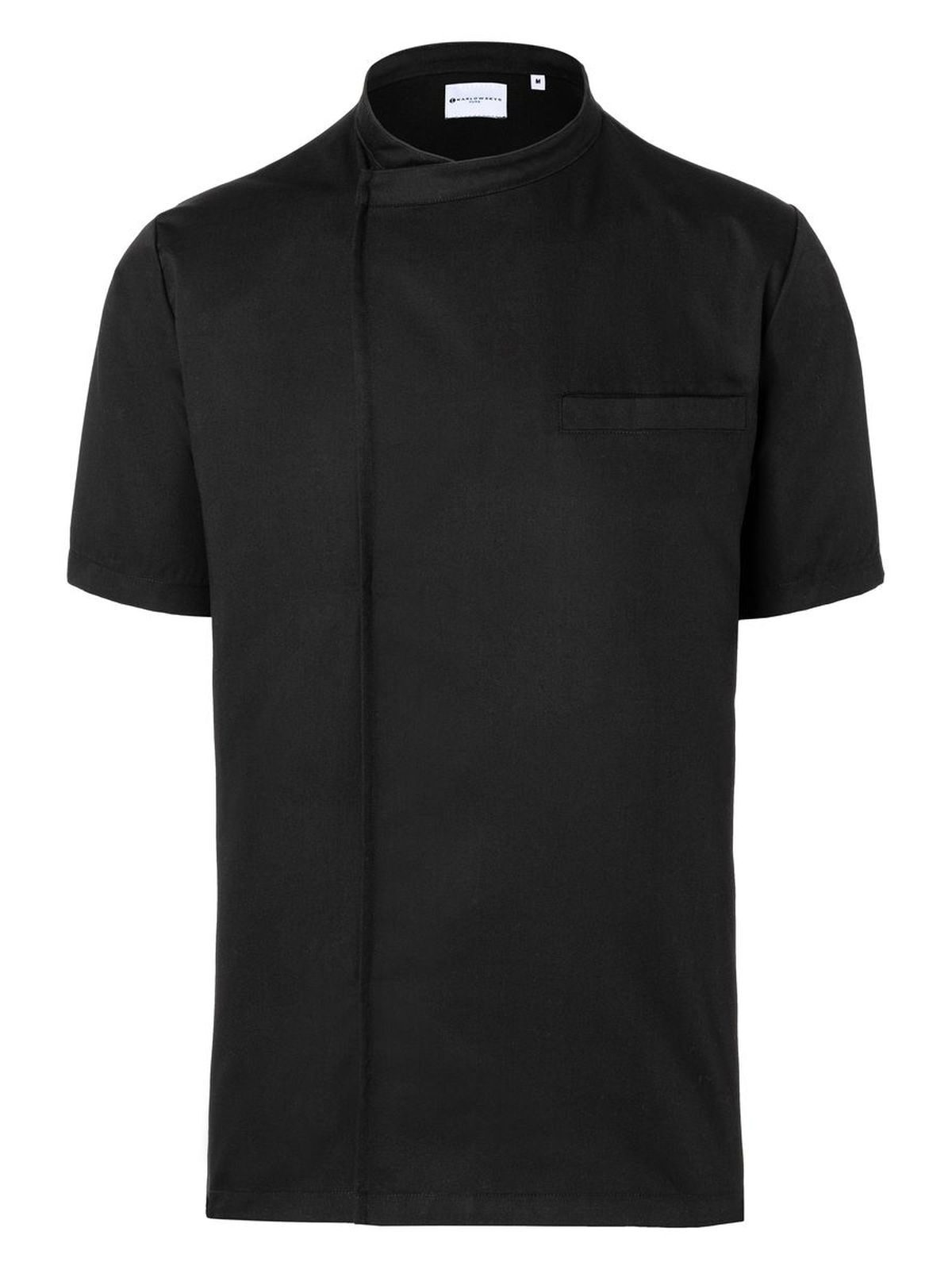 Short-Sleeve Throw-Over Chef Shirt Basic - 1 - BLACK