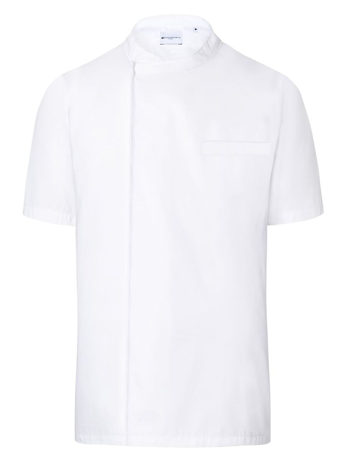 Short-Sleeve Throw-Over Chef Shirt Basic - 3 - WHITE