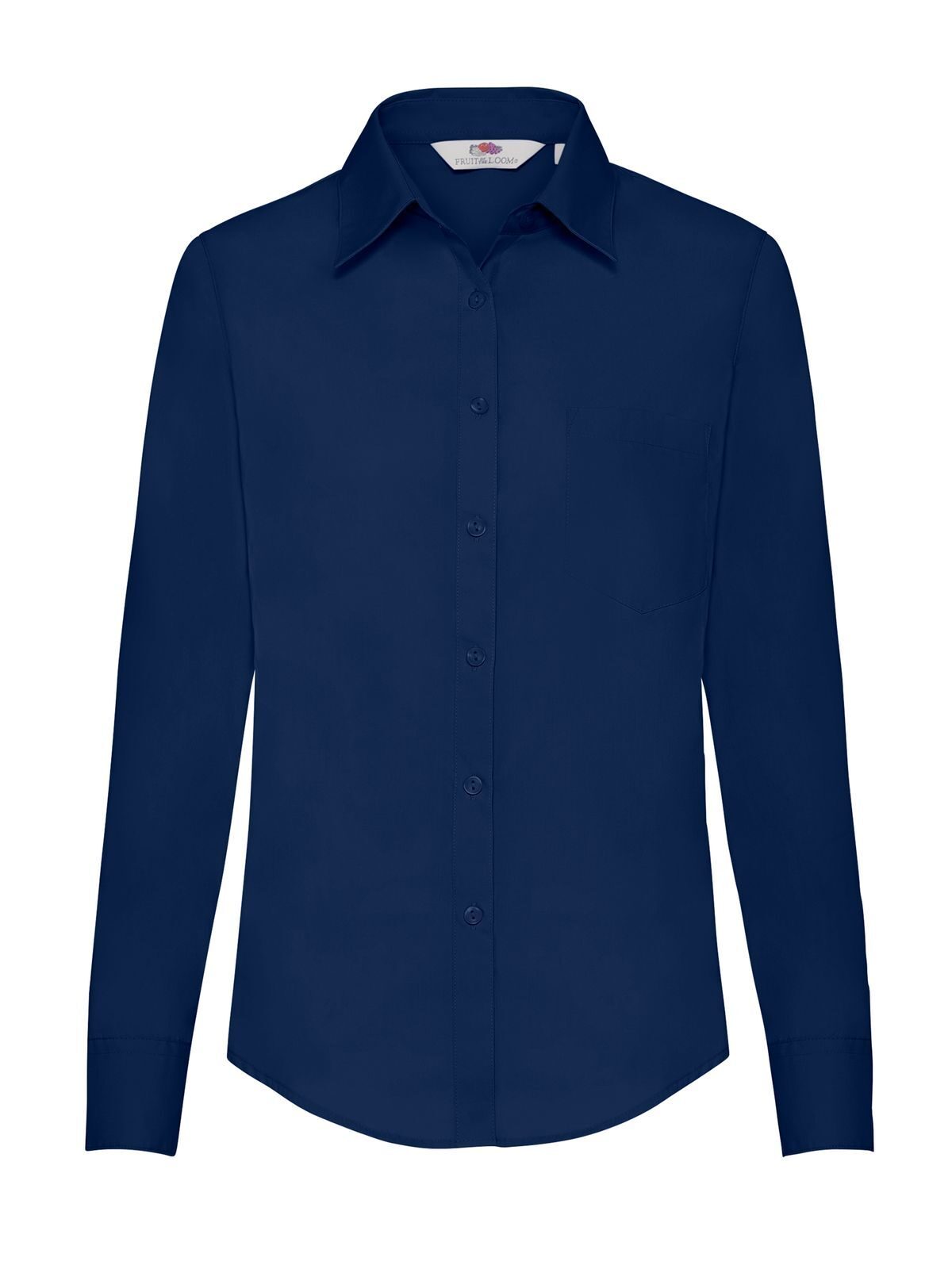 Ladies Poplin Shirt Long Sleeve - 32 - Blu Navy