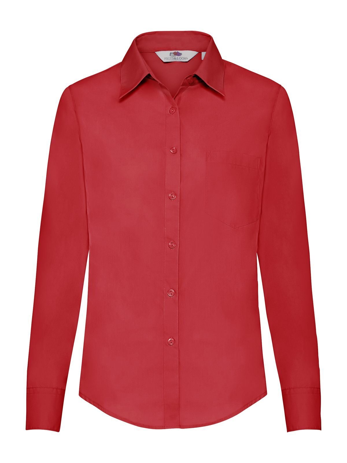 Ladies Poplin Shirt Long Sleeve - 40 - Rosso