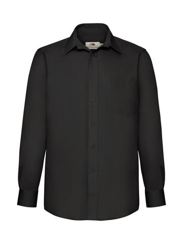 Camicia uomo in popeline maniche lunghe - 36 - Nero