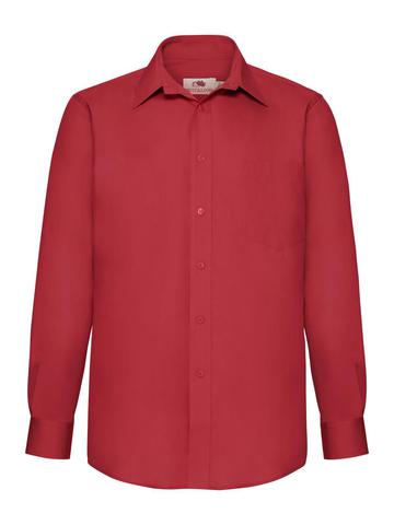 Camicia uomo in popeline maniche lunghe - 40 - Rosso