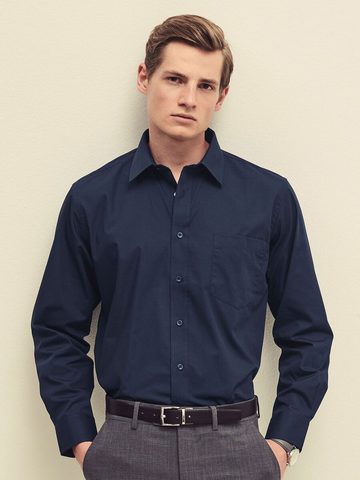 Camicia uomo in popeline maniche lunghe